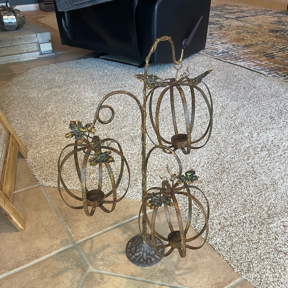 Fall decor. Pumpkin votive holders